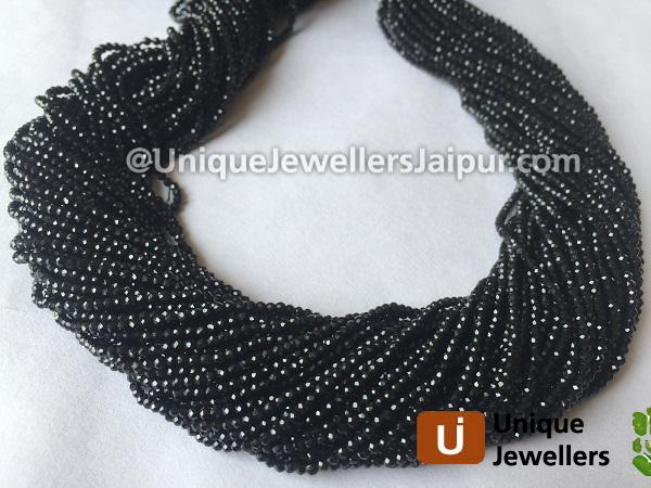 Black Spinel Micro Cut Roundelle Beads